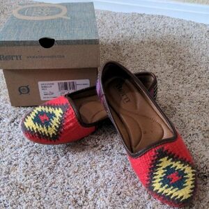 Born Red and Yellow Patterned Flats